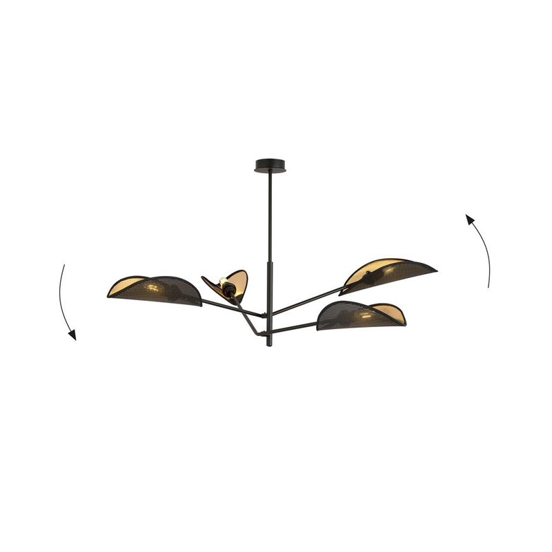 Emibig Lighting Taklampa VENE 4 SVART/GULD