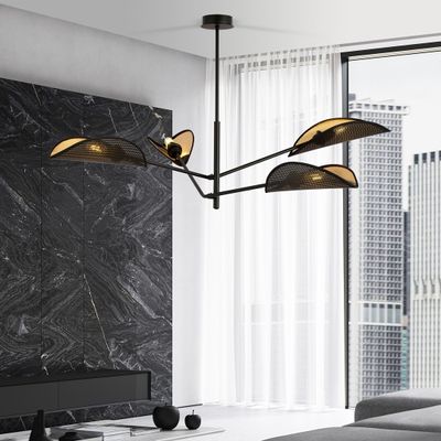 Emibig Lighting Taklampa VENE 4 SVART/GULD