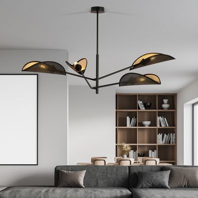 Emibig Lighting Taklampa VENE 4 SVART/GULD