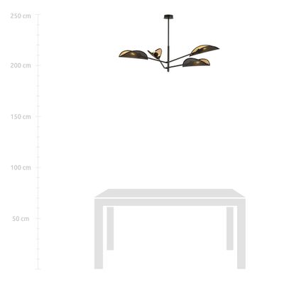 Emibig Lighting Taklampa VENE 4 SVART/GULD