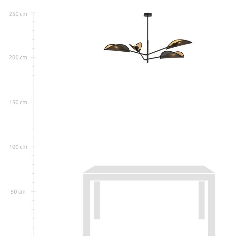 Emibig Lighting Taklampa VENE 4 SVART/GULD