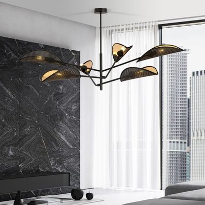 Emibig Lighting Taklampa VENE 6 SVART/GULD