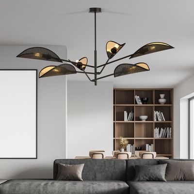 Emibig Lighting Taklampa VENE 6 SVART/GULD