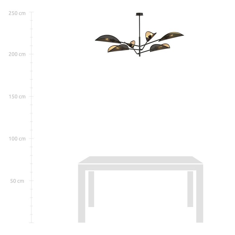 Emibig Lighting Taklampa VENE 6 SVART/GULD