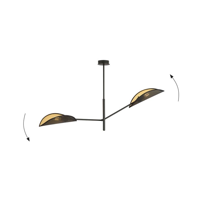 Emibig Lighting Taklampa VENE 2 SVART/GULD