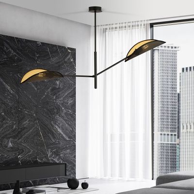 Emibig Lighting Taklampa VENE 2 SVART/GULD