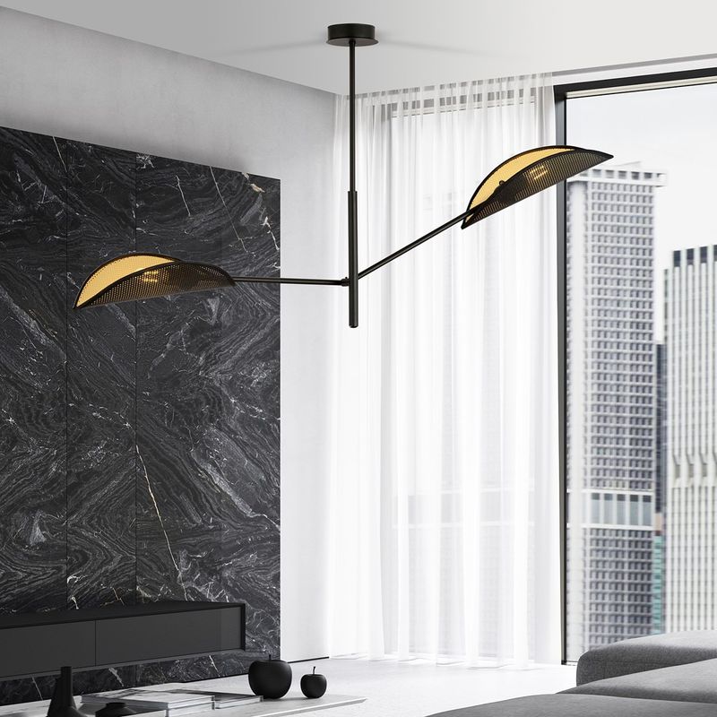 Emibig Lighting Taklampa VENE 2 SVART/GULD