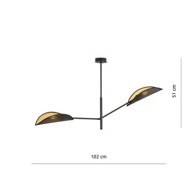Emibig Lighting Taklampa VENE 2 SVART/GULD