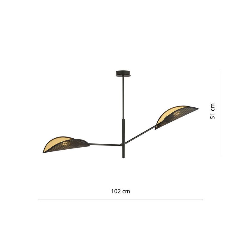 Emibig Lighting Taklampa VENE 2 SVART/GULD