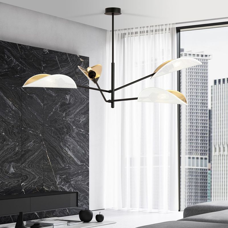 Emibig Lighting Taklampa VENE 4 VIT/GULD