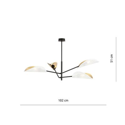 Emibig Lighting Taklampa VENE 4 VIT/GULD