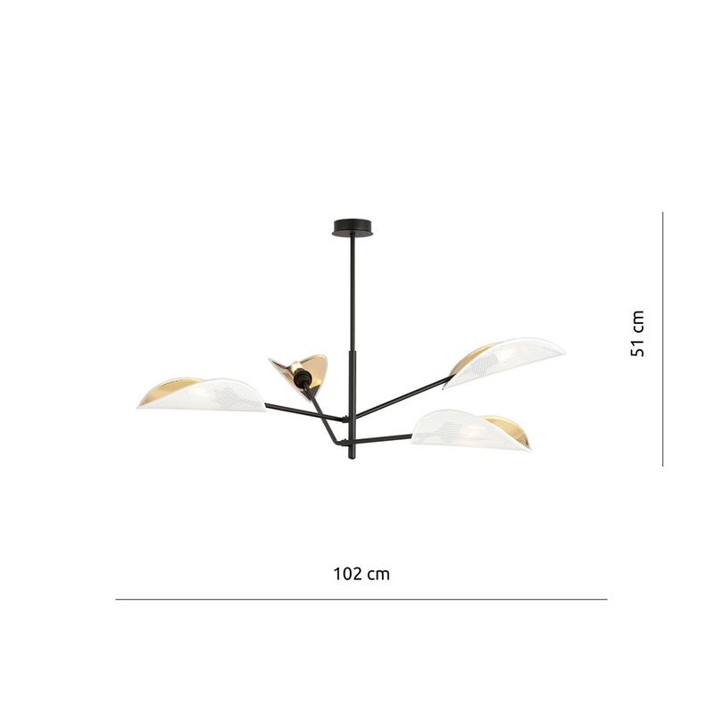 Emibig Lighting Taklampa VENE 4 VIT/GULD