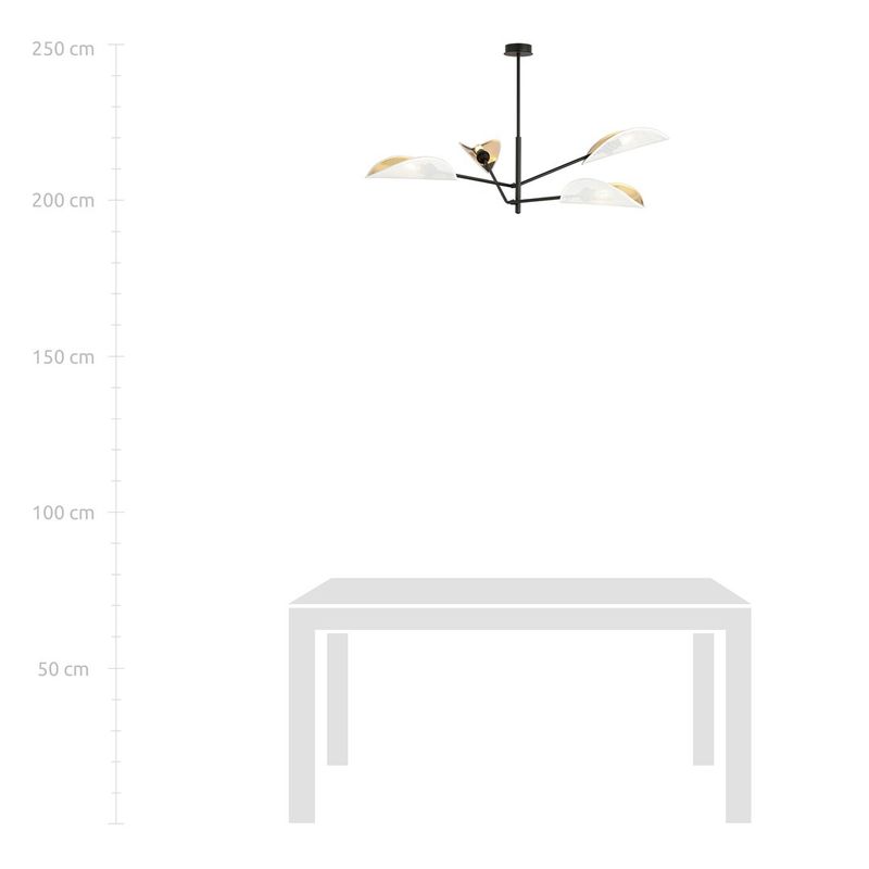 Emibig Lighting Taklampa VENE 4 VIT/GULD