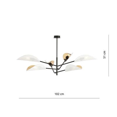 Emibig Lighting Taklampa VENE 6 VIT/GULD