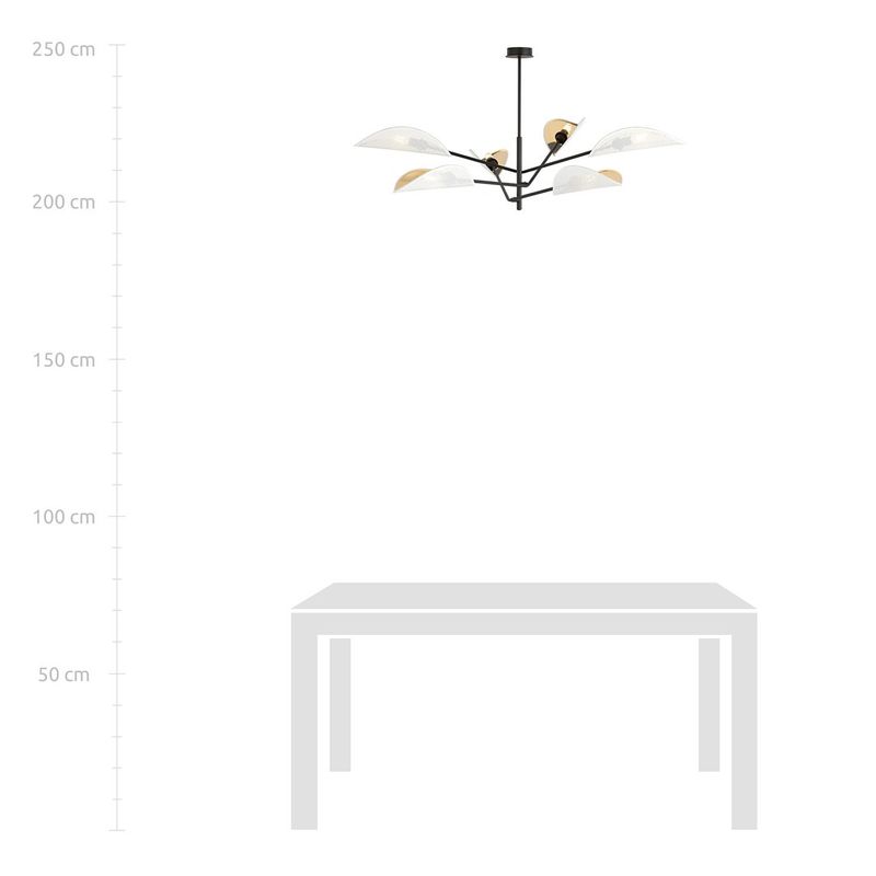 Emibig Lighting Taklampa VENE 6 VIT/GULD