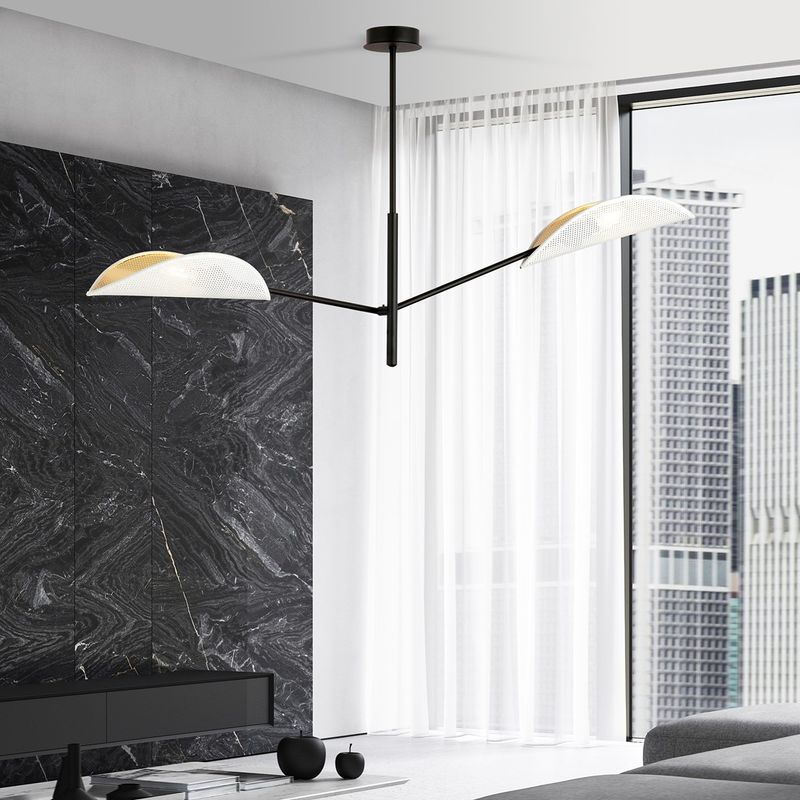 Emibig Lighting Taklampa VENE 2 VIT/GULD