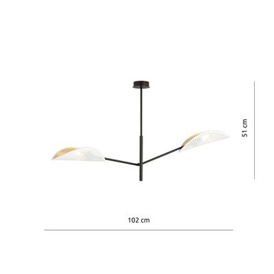 Emibig Lighting Taklampa VENE 2 VIT/GULD