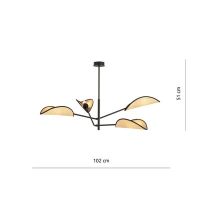 Emibig Lighting Taklampa VENE 4 SVART/ROTTING