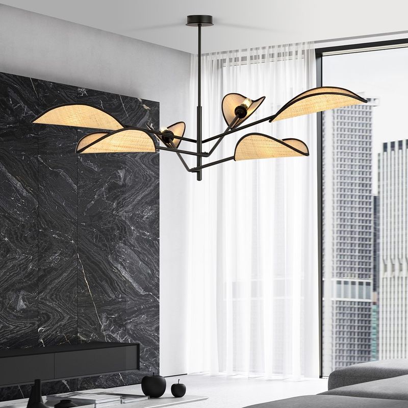 Emibig Lighting Taklampa VENE 6 SVART/ROTTING