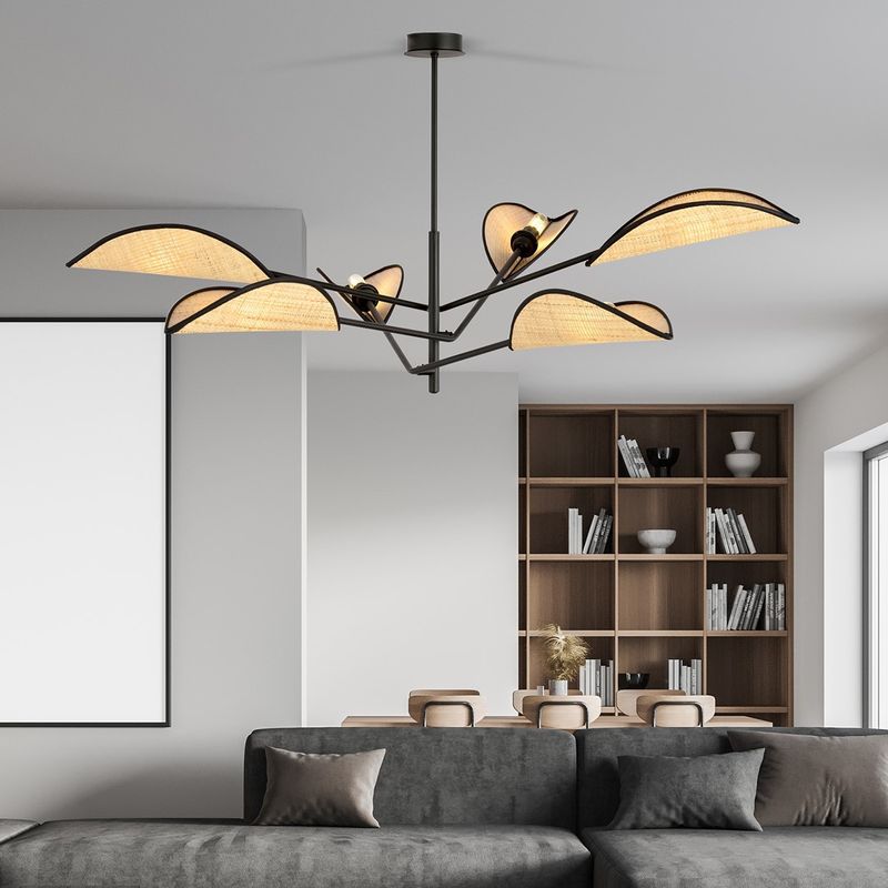 Emibig Lighting Taklampa VENE 6 SVART/ROTTING