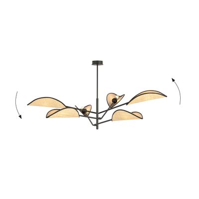 Emibig Lighting Taklampa VENE 6 SVART/ROTTING