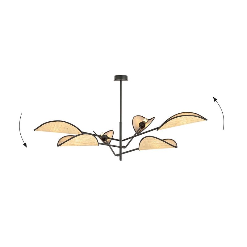 Emibig Lighting Taklampa VENE 6 SVART/ROTTING