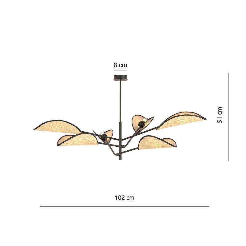 Emibig Lighting Taklampa VENE 6 SVART/ROTTING