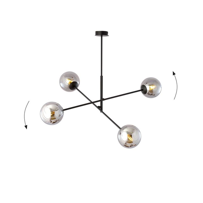Emibig Lighting Taklampa LINEAR 4 SVART/GRAFIT