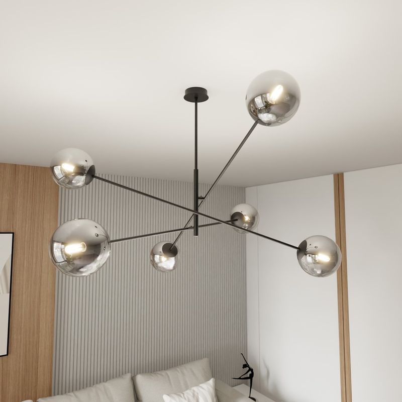 Emibig Lighting Taklampa LINEAR 6 SVART/GRAFIT