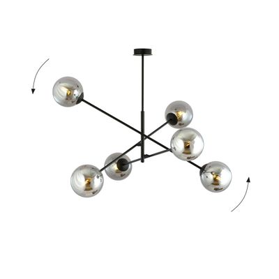 Emibig Lighting Taklampa LINEAR 6 SVART/GRAFIT