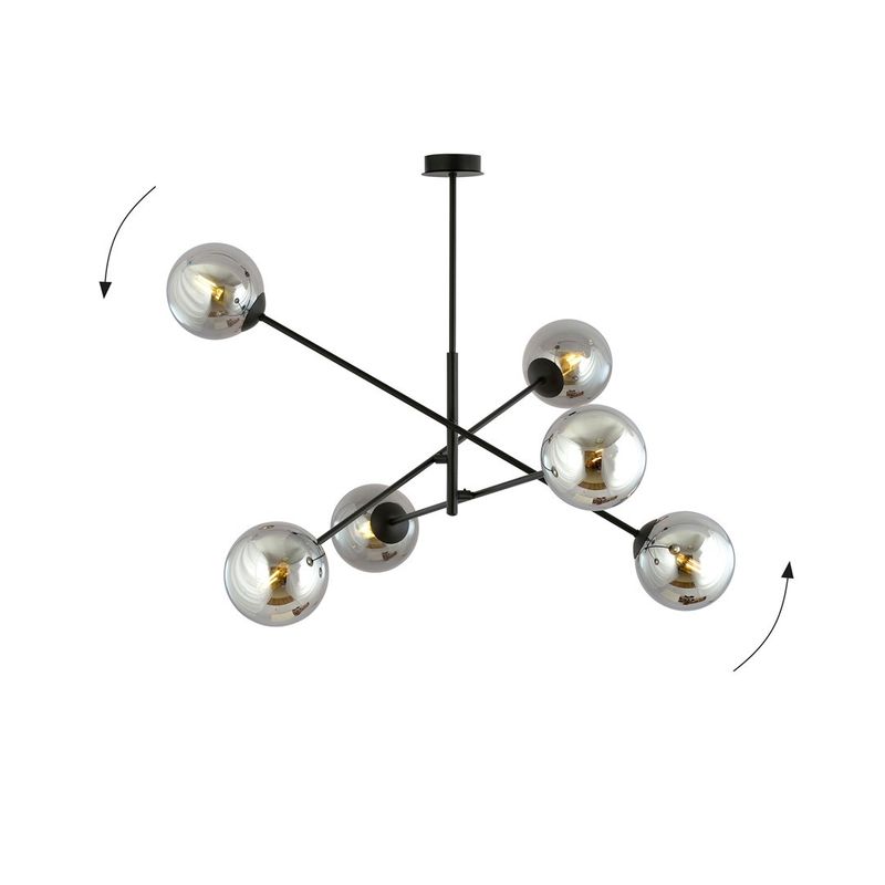Emibig Lighting Taklampa LINEAR 6 SVART/GRAFIT