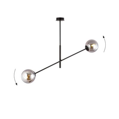 Emibig Lighting Taklampa LINEAR 2 SVART/GRAFIT