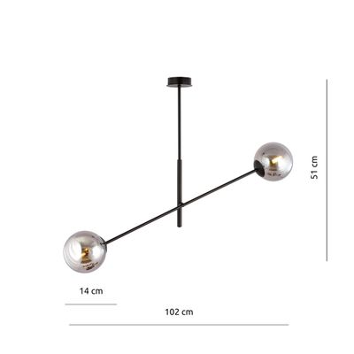Emibig Lighting Taklampa LINEAR 2 SVART/GRAFIT