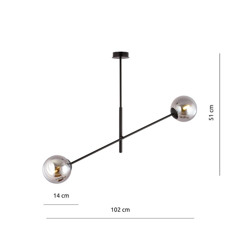 Emibig Lighting Taklampa LINEAR 2 SVART/GRAFIT
