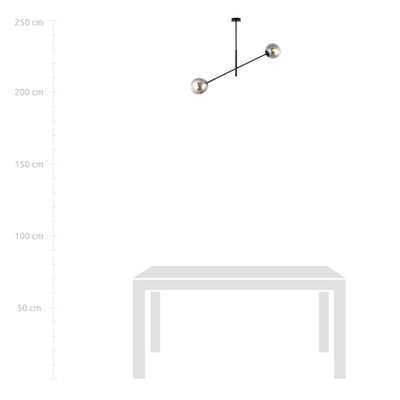 Emibig Lighting Taklampa LINEAR 2 SVART/GRAFIT