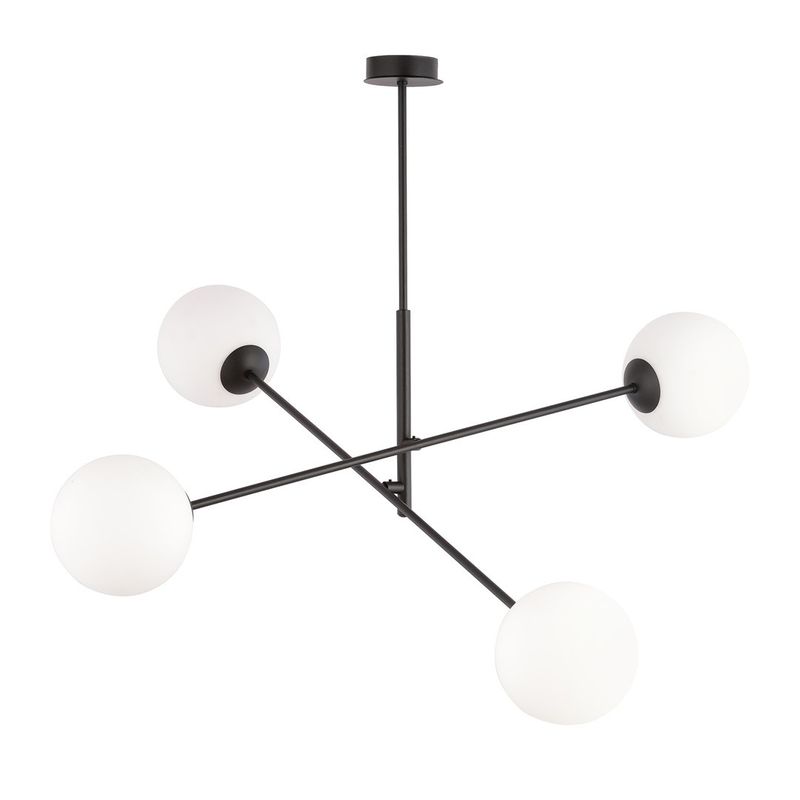 Emibig Lighting Taklampa LINEAR 4 SVART/OPAL