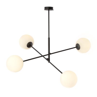 Emibig Lighting Taklampa LINEAR 4 SVART/OPAL