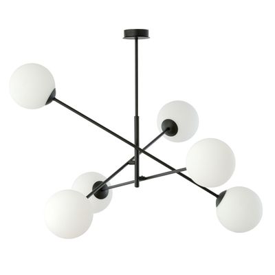 Emibig Lighting Taklampa LINEAR 6 SVART/OPAL