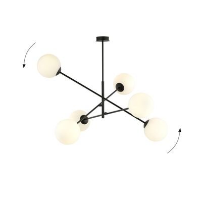 Emibig Lighting Taklampa LINEAR 6 SVART/OPAL