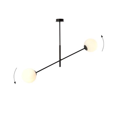 Emibig Lighting Taklampa LINEAR 2 SVART/OPAL