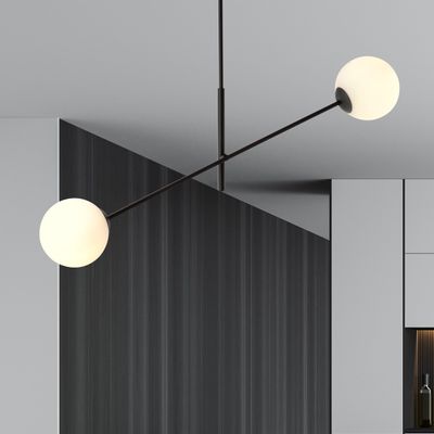 Emibig Lighting Taklampa LINEAR 2 SVART/OPAL