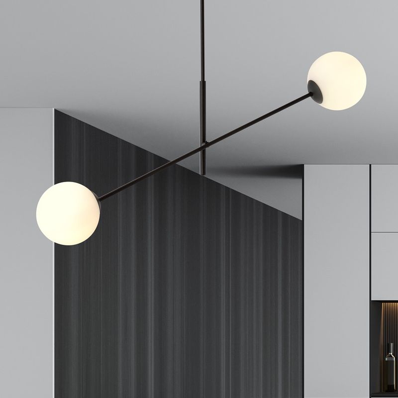 Emibig Lighting Taklampa LINEAR 2 SVART/OPAL