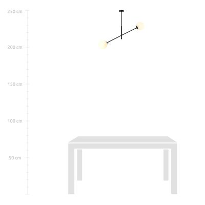 Emibig Lighting Taklampa LINEAR 2 SVART/OPAL