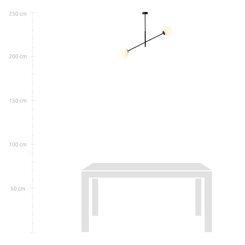 Emibig Lighting Taklampa LINEAR 2 SVART/OPAL
