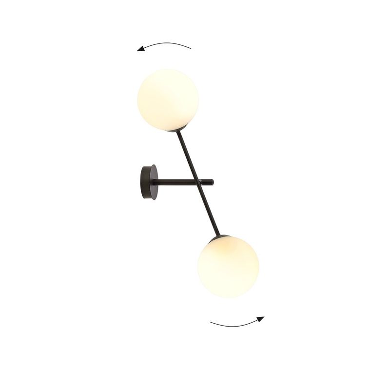 Emibig Lighting Taklampa LINEAR K2 SVART/OPAL