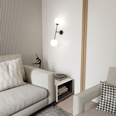 Emibig Lighting Taklampa LINEAR K2 SVART/OPAL