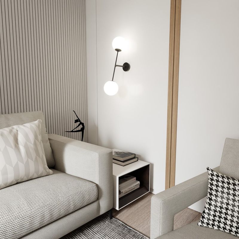 Emibig Lighting Taklampa LINEAR K2 SVART/OPAL