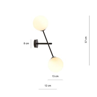 Emibig Lighting Taklampa LINEAR K2 SVART/OPAL