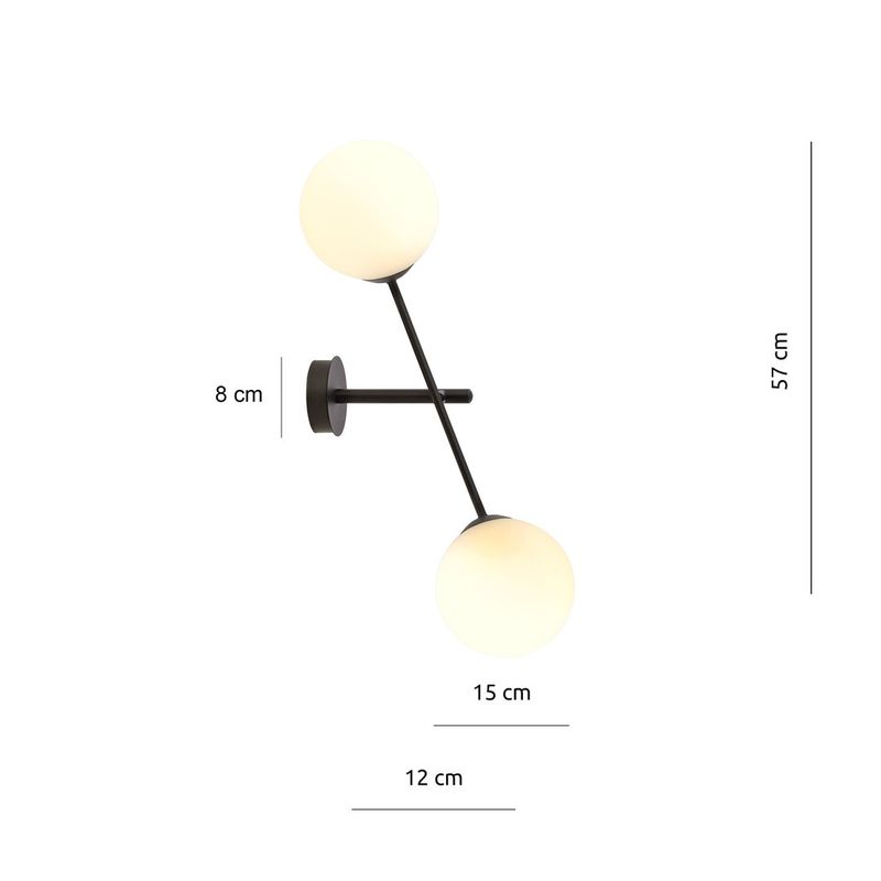 Emibig Lighting Taklampa LINEAR K2 SVART/OPAL