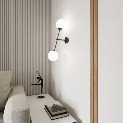 Emibig Lighting Taklampa LINEAR K2 SVART/OPAL